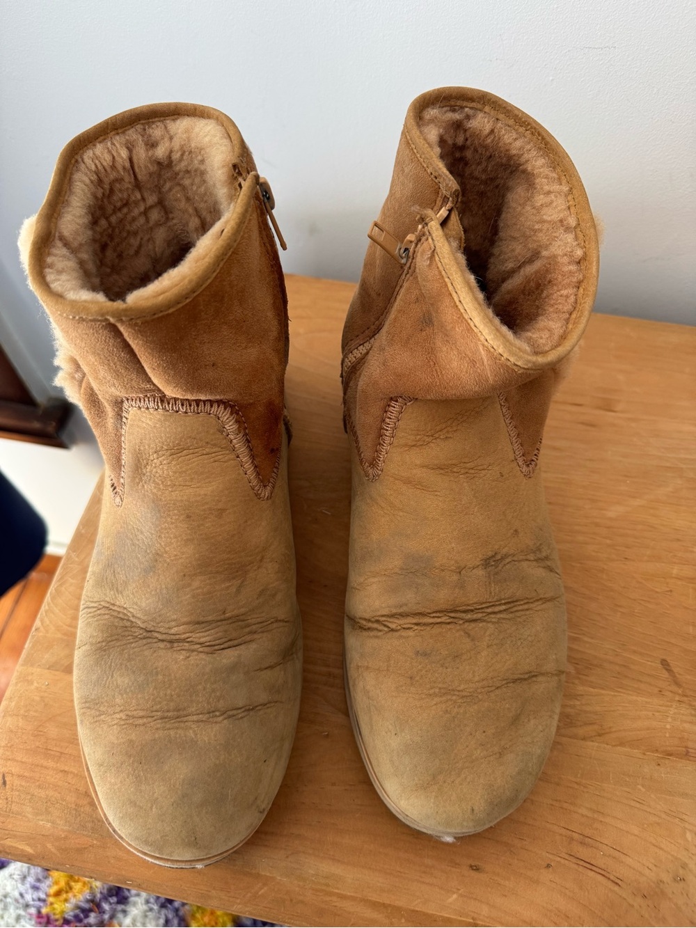 OluKai Women’s Shearling-Lined Suede Boots in Tan